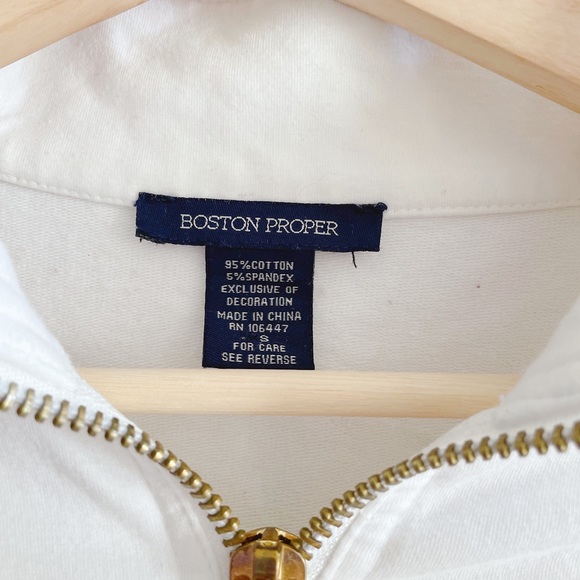 Boston proper zipper white jacket long sleeve - Picture 3 of 11